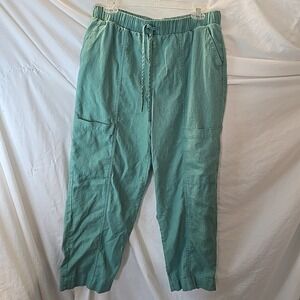 Universal Thread Women's Green Linen Blend Cargo Pants Size M Lightweight